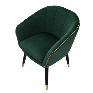 Fotel PARIS Zielony/Złoty 62 58 78 cm